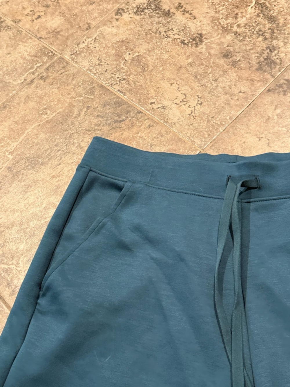 🥓Women’s sleek spacer Teal Performance Drawstring Shorts - Picture 3 of 9